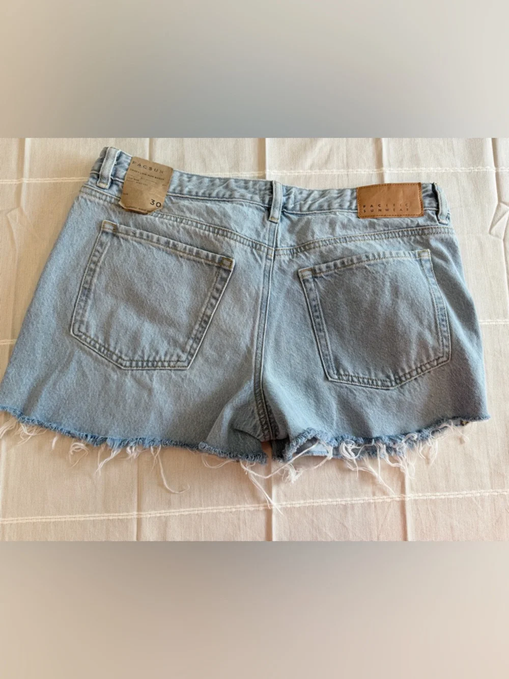 PacSun Casey Low Rise Baggy Light Wash Denim Cutoff Shorts